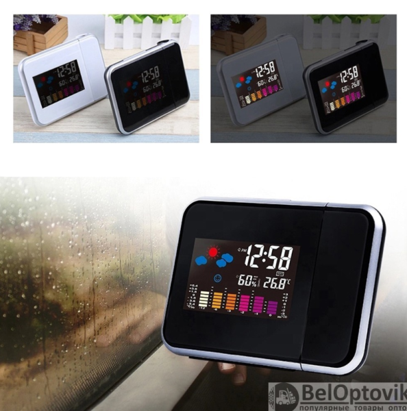 Часы - метеостанция  с будильником и проектором времени Jetix